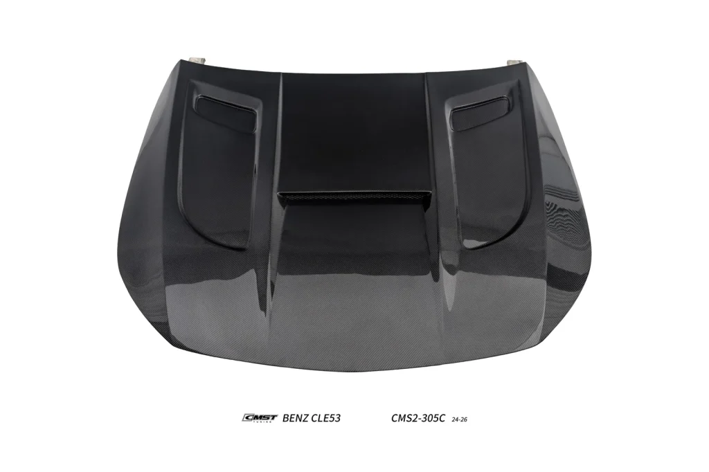 ฝากระโปรงหน้า V3 สกู๊ปกลาง Carbon Fiber Mercedes Benz CLE53 C236 ทรง CMST ปี 2024 ขึ้นไป