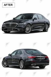 ชุดเปลี่ยนโฉม Mercedes-Benz S-Class W221 เป็น W223 ทรง S450 Sport แบบตัดต่อ แบบที่ 1