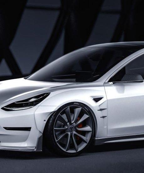 Tesla Model 3 Performance Long Range Standard Base อะไหล่แต่ง CMST Tuning – ไวด์บอดี้ Fender ทรงแฟลร์ และ ซุ้มล้อ