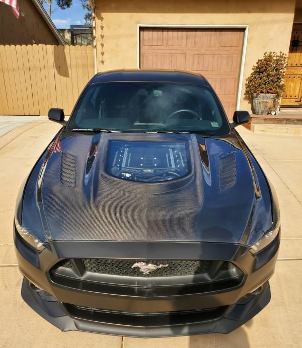 ฝากระโปรงหน้า CMST ทรง V6 สำหรับ Ford Mustang S550 2015-2017 (แบบที่ 2)