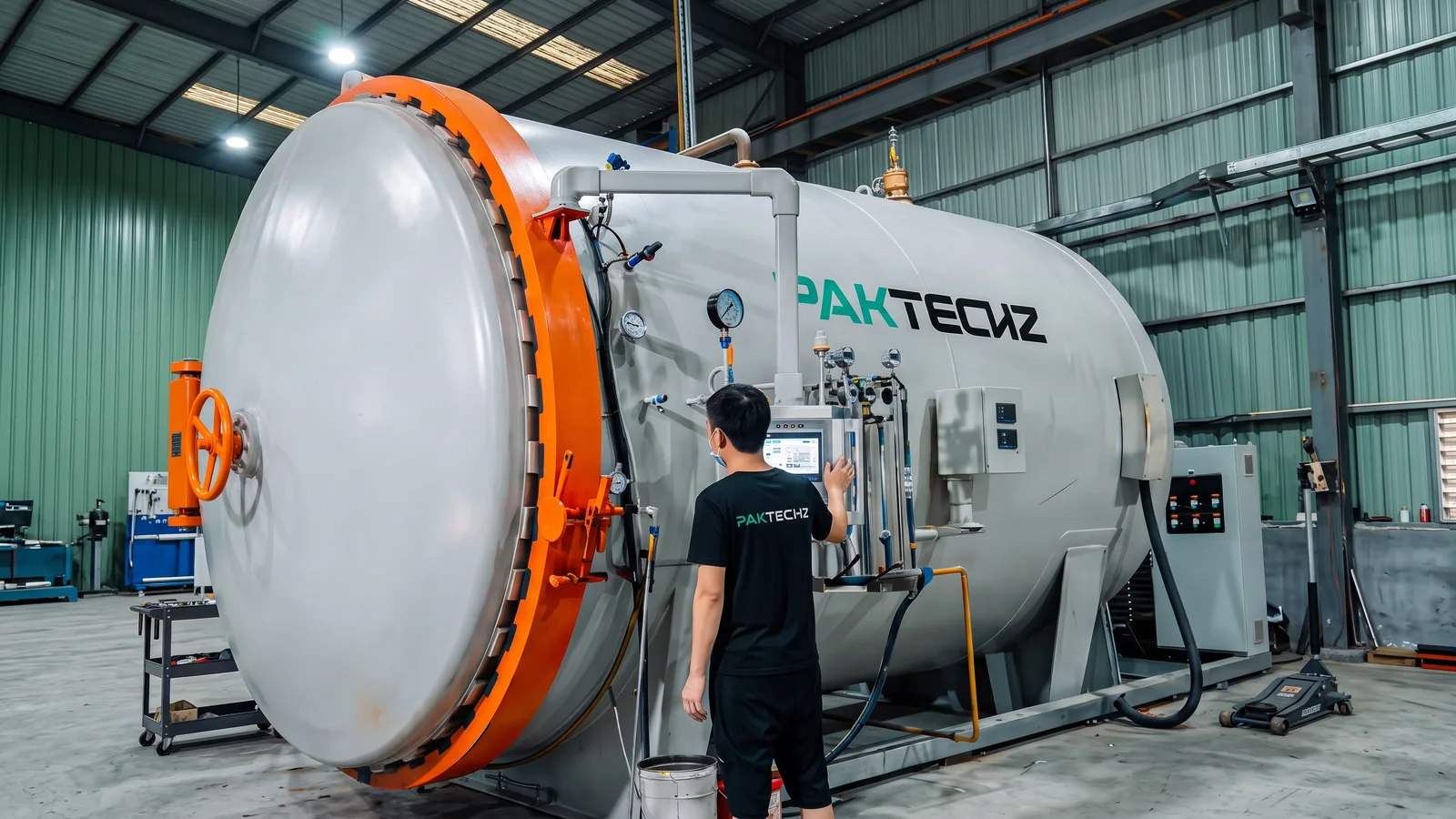 เครื่องออโตเคลฟของโรงงาน PAKTECHZ สำหรับอบชิ้นงานคาร์บอนไฟเบอร์ Prepreg
