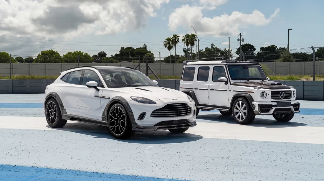 PAKTECHZ carbon fiber builds — Aston Martin DBX · Mercedes-Benz G-Class